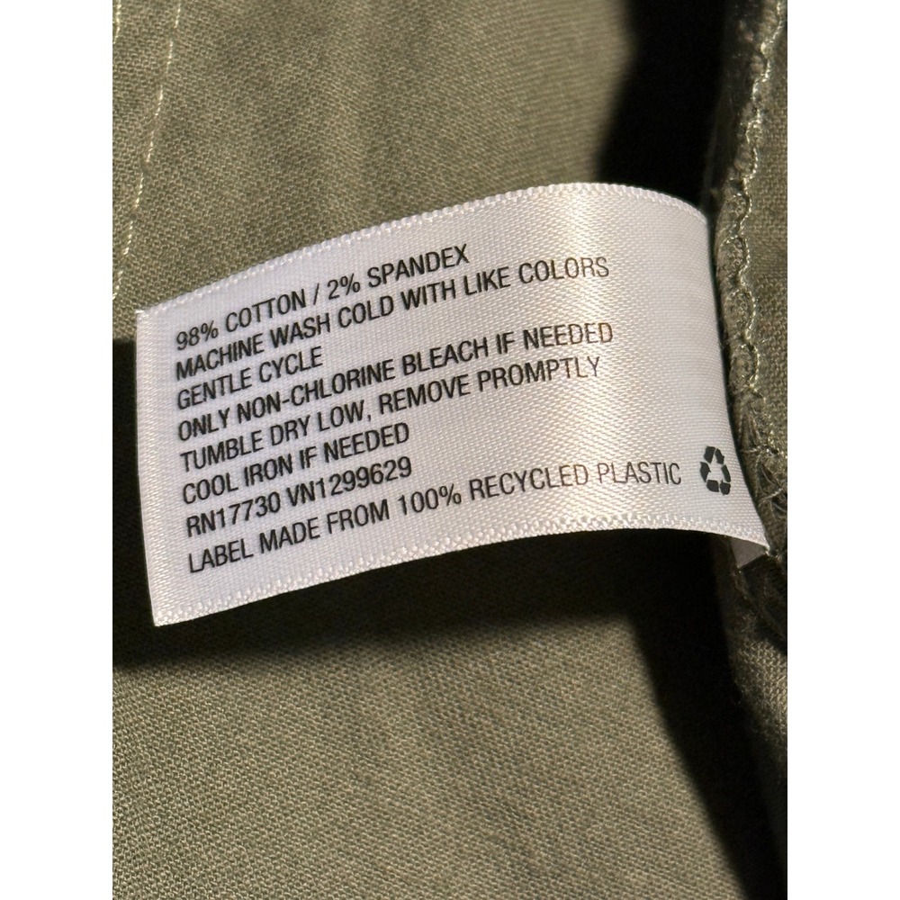 Knox Rose Womens XL Olive Green Star Print Utility Button Down Shirt Jacket - Picture 7 of 16